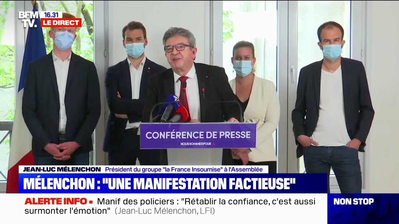 Manifestation des policiers: Jean-Luc Mélenchon dénonce le "désordre organisé par ceux qui ont le devoir de faire l'ordre et la paix civile"