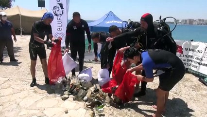 MERSİN - Silifke’de 19 Mayıs Atatürk’ü Anma Gençlik ve Spor Bayramı su altı temizliğiyle kutlandı