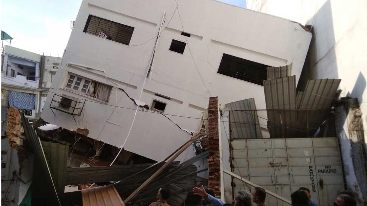 Ahmedabad: Building collapses as a result of Cyclonic storm