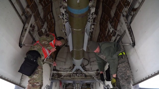 Weapons Loading a US Air Force B-1B Heavy Bomber