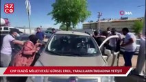 Elazığ'da iki araç çarpıştı: 8 yaralı, çocukları araçtan milletvekili Erol çıkardı