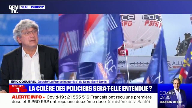 Éric Coquerel choqué par le présence de Gérald Darmanin à la manifestation des policiers