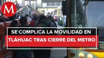 Se reporta caos en el transporte público de Tlahuac