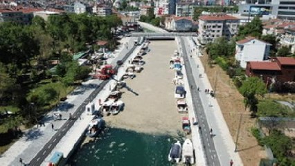 KURBAĞALIDERE BETON DÖKÜLMÜŞ GİBİ; DEREYİ KAPLAYAN SALYA HAVADAN GÖRÜNTÜLENDİ