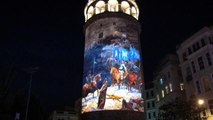 19 Mayıs Atatürk'ü Anma, Gençlik ve Spor Bayramı, Galata Kulesi'ne yansıtılan slayt ile kutlandı