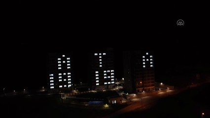 KARABÜK - Öğrenci yurdunda oda ışıklarıyla 'ATA' ve '1919' yazısı oluşturuldu