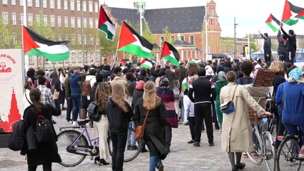 KOPENHAG - Eş zamanlı Filistin ve İsrail'e destek gösterileri düzenlendi