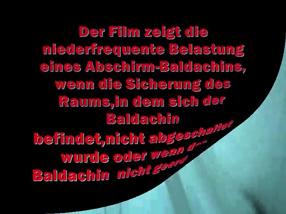 Shielding canopy against electrosmog low-frequency exposure , Abschirmbaldachin gegen Elektrosmog , niederfrequente Belastung