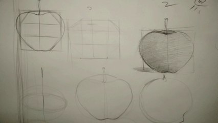 Apple drawing step by step