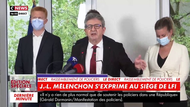 Jean-Luc Mélenchon provoque la colère des policiers en affirmant hier que leur manifestation devant l'Assemblée est factieuse