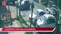 Ataşehir’de ilginç kaza anı kamerada