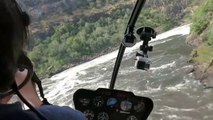 Victoria falls (Zambezi River) flight down gorge in helicopter, Apr - 2017