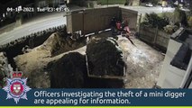 Cops hunt brazen thieves caught on CCTV stealing a 4mph DIGGER