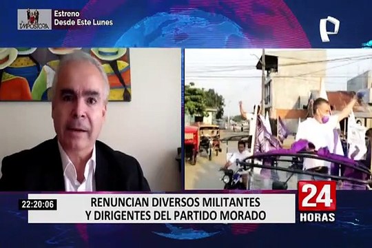 Grupo de militantes y dirigentes renuncian al Partido Morado