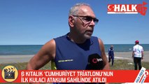 6 kıtalık ‘Cumhuriyet Triatlonu’nun ilk kulacı Atakum sahilinde atıldı