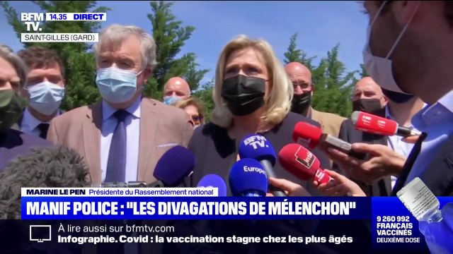 Marine Le Pen: Monsieur Darmanin n'a pas compris que cette manifestation (des policiers) avait pour vocation de mettre en cause la politique de son gouvernement
