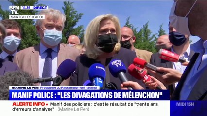 Manifestation des policiers: Marine Le Pen (RN) évoque "la conséquence de 30 ans d'erreur d'analyse"