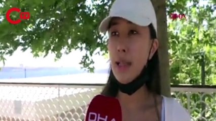 Antalya'da denize giren Rus turistler görenleri şaşırttı