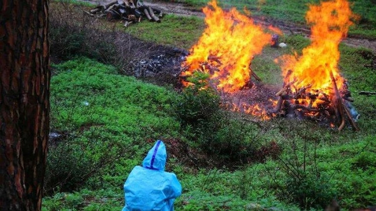 Amid surge in Covid deaths, families cremate bodies in open forest areas of Uttarakhand