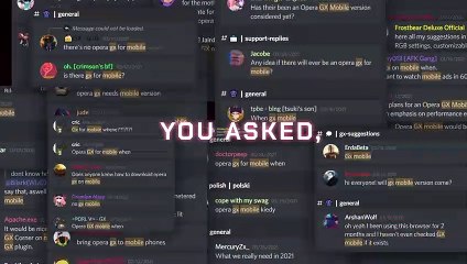 Présentation d'Opera GX pour mobiles