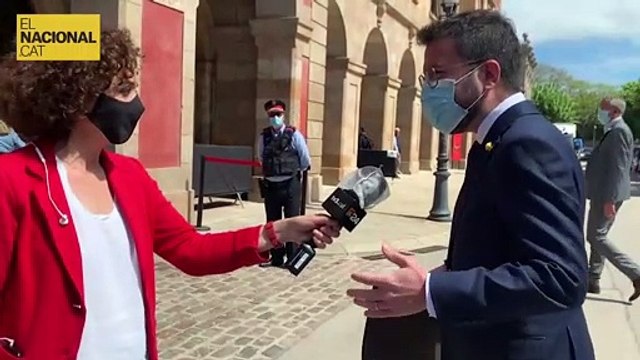 Pere Aragonès arriba al Parlament en el primer dia d'investidura