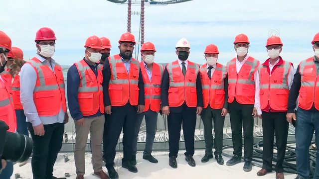 ÇANAKKALE - 1915 Çanakkale Köprüsü inşaatında son çelik halat montajı yapıldı