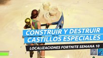 Dónde construir y destruir los castillos de arena especiales en Fortnite semana 10 - localizaciones