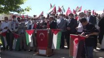 Şanlıurfa'da Filistin için destek çadır kuruldu