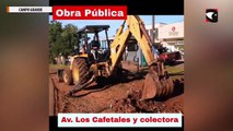 Más obras en Campo Grande iniciaron la construcción de veredas y cordón cuneta