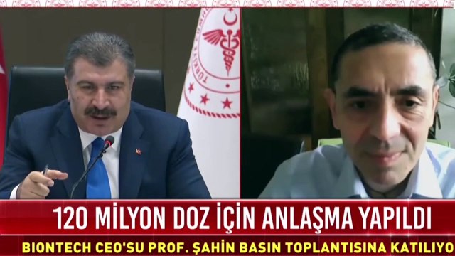 Bakan Koca'dan Uğur Şahin'e: '4 ayda toplam 120 milyon aşı Türkiye'ye gelmiş olacak' değil mi, vatandaşımızın sizden duyması önemli hocam