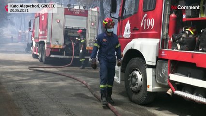 Premiers grands incendies de l'année en Grèce, des habitants évacués