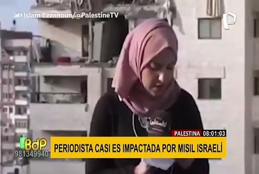 Medio oriente: periodista palestina es sorprendida por misil israelí