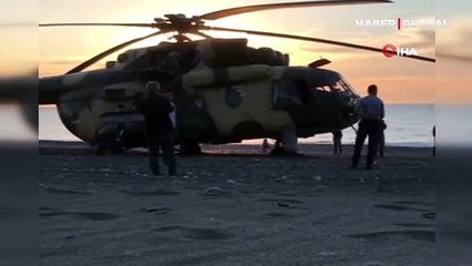 Azerbaycan askeri helikopteri Giresun'a zorunlu iniş yaptı