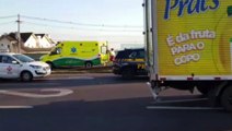 Cinco pessoas ficam feridas após acidente de trânsito entre dois ônibus no Trevo Cataratas