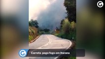 Carreta pega fogo em Itarana