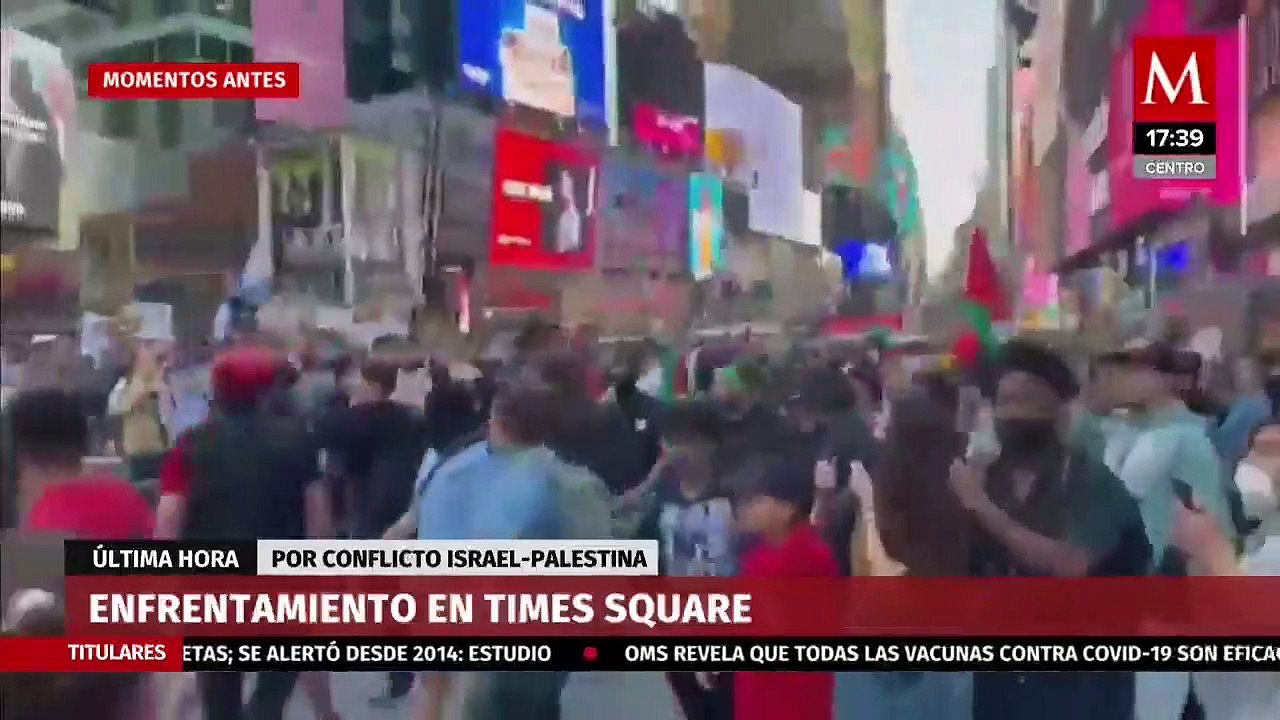 Riña en Times Square entre grupos pro-Palestina y pro-Israel