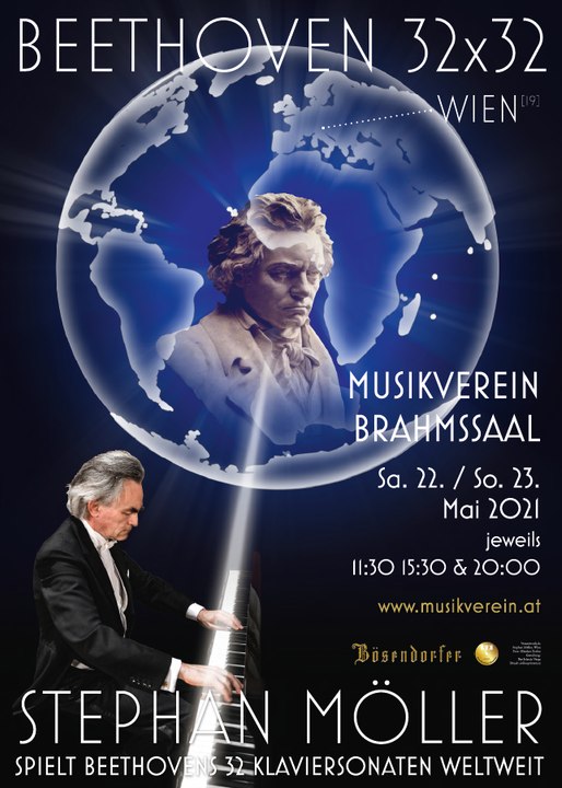 Stephan Möller spielt Beethovens 32 Klaviersonaten weltweit 22 und 23.5. Musikverein Wien