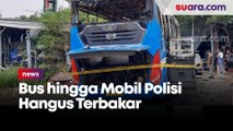 Gegara Korsleting Listrik, Bus hingga Mobil Polisi Hangus Terbakar di Gatot Subroto