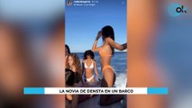 La novia de Denis Suárez presenta sus bikinis con una fiesta en un barco.