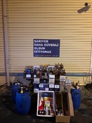 SARIYER'DE KAÇAK İÇKİ VE SİGARA OPERASYONU
