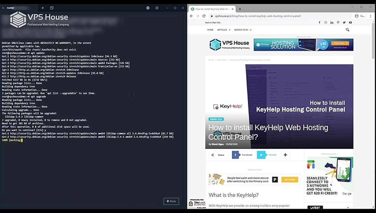 [VPS House] How to install KeyHelp Web Hosting Control Panel?