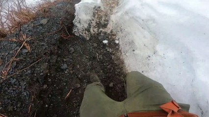 Marathon Slide Down Snowy Mountain