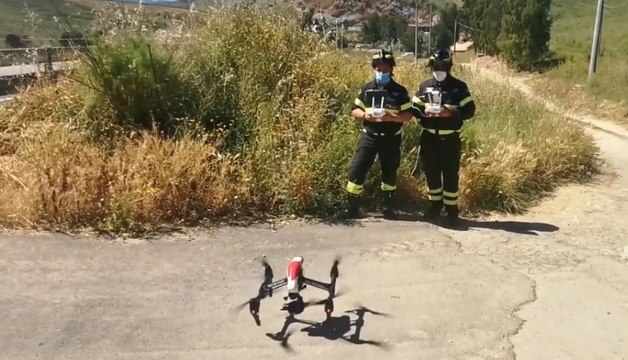Ruderi di Poggioreale (TP) - Vigili del Fuoco si addestrano con droni (21.05.21)