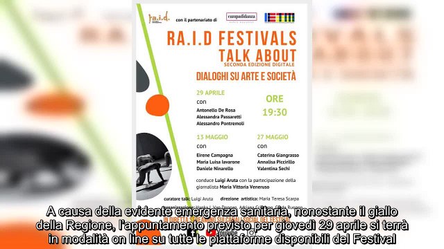 ✅ Seconda edizione digitale, giovedì 29 aprile per il RA. I. D. FESTIVALS, TALK ABOUT “dialoghi sul