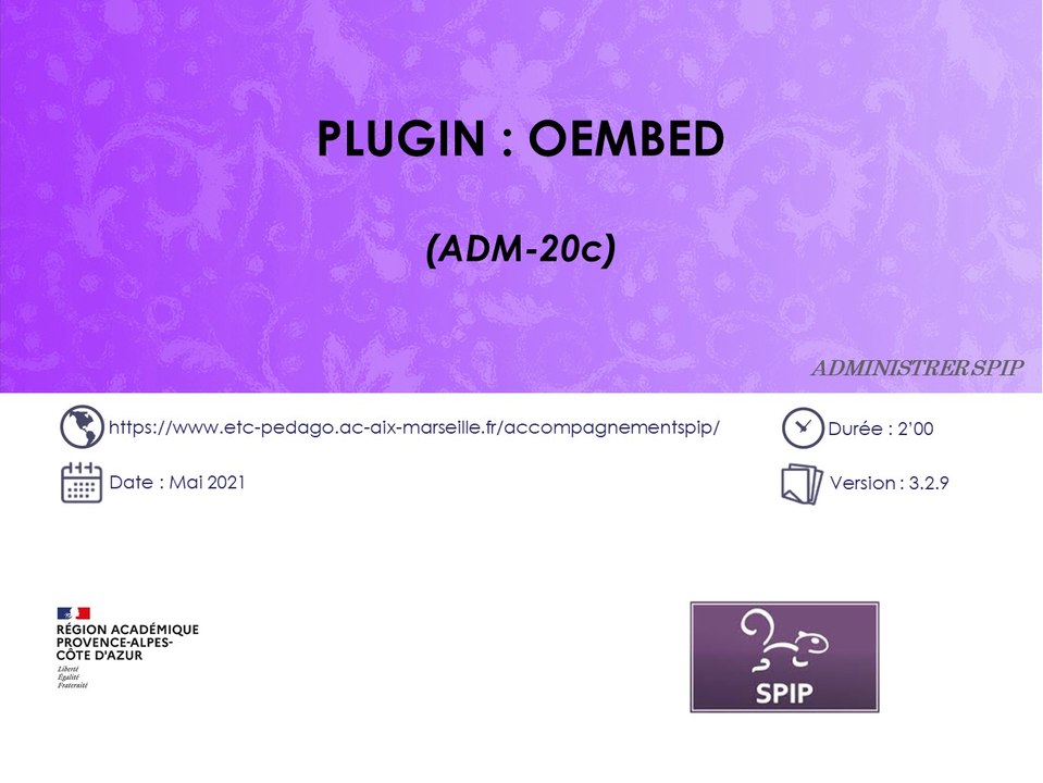 Plugin oEmbed d'un site SPIP
