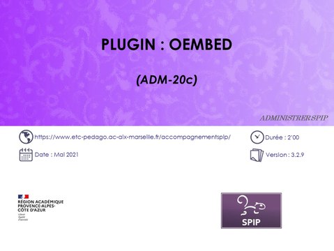 Plugin oEmbed d'un site SPIP