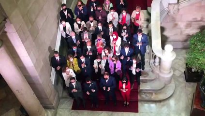 Aragonès, una volta investit, es reuneix amb el grup d'ERC al parlament