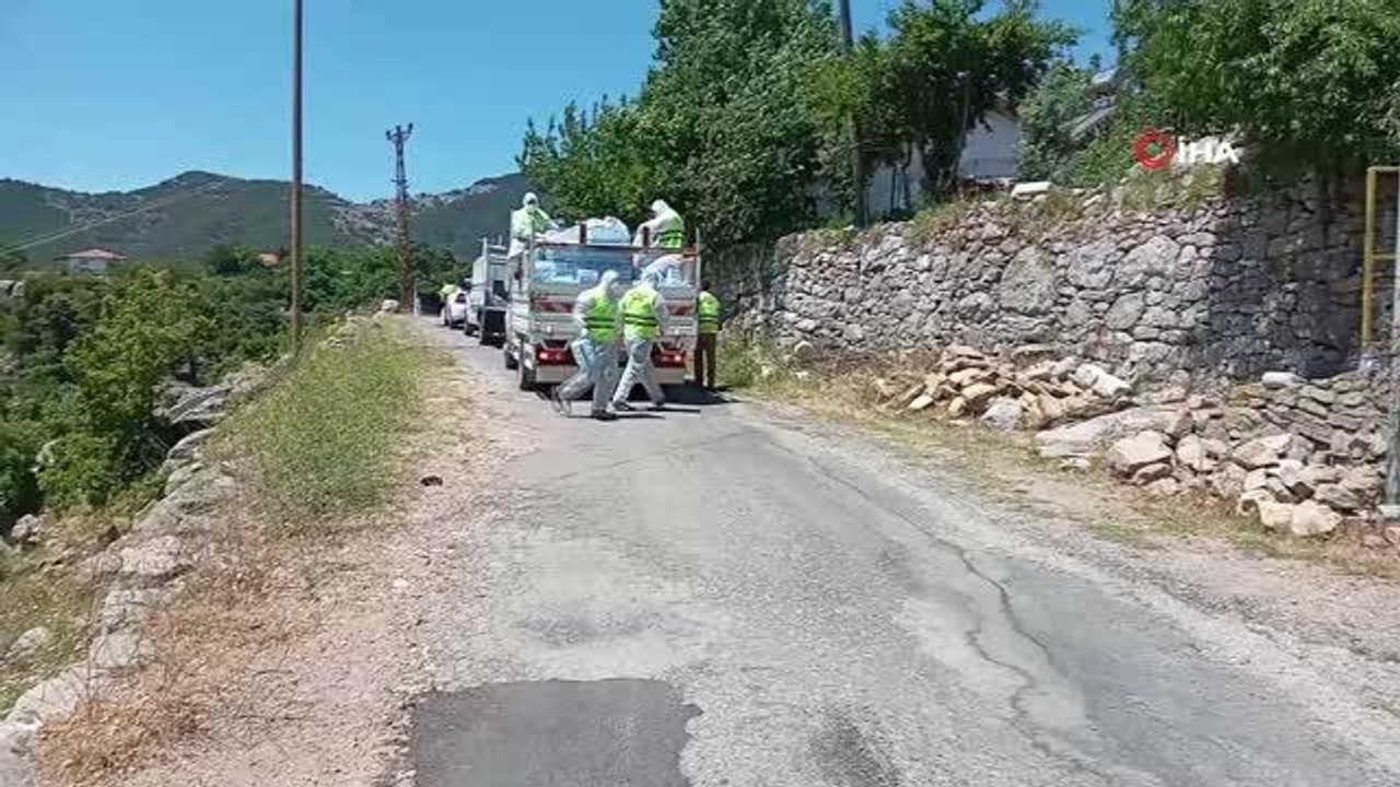 Karantina altına alınan mahalleye gıda desteği