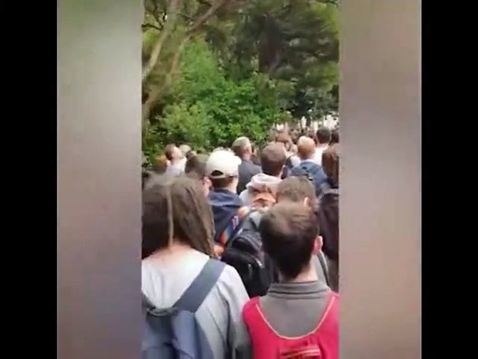 Yeni Zelandalı öğrenciler terör saldırısı yapılan cami önünde saygı duruşunda bulundu