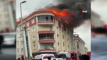 Esenyurt'ta bir binanın çatı katında korkutan yangın